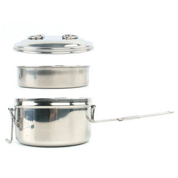 

Anti Corrosion Outdoor Pot Set Portable Heat Resistance Clean Camping Stainless Steel Mountaineering Picnic Cookware Non Stick