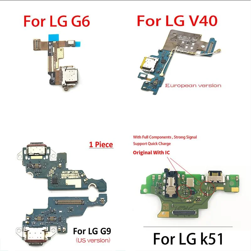 Оригинальная Новинка для LG G6 G7 G8 G9 Q7 Q8 V30 V40 V50 K51 K50S USB зарядный порт коннектор плата