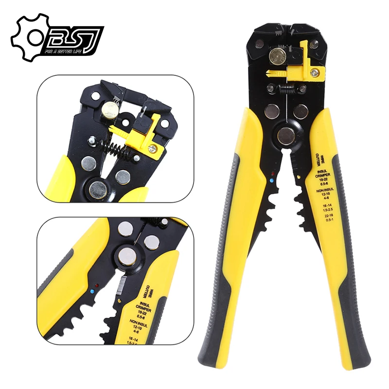1X Automatic Crimper Stripping Cutter Adjust Cable Wire Stripper Terminal Tool 