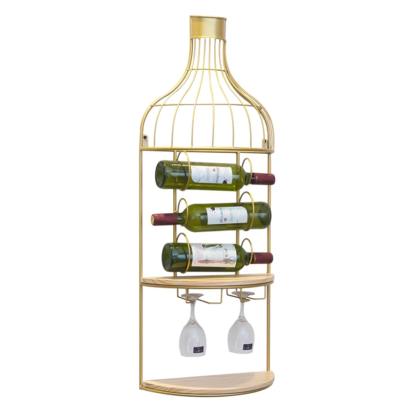 Creative iron hanging wine rack Decoration wine cabinet hanging type Tall frame Wine rack Creative Red Wine Rack