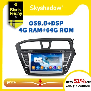 

1280*720 IPS DSP Android 9.0 4GB RAM + 64GB ROM + 8 CORE Car DVD Player Wifi Bluetooth RDS RADIO For Hyundai I20 2014 2015