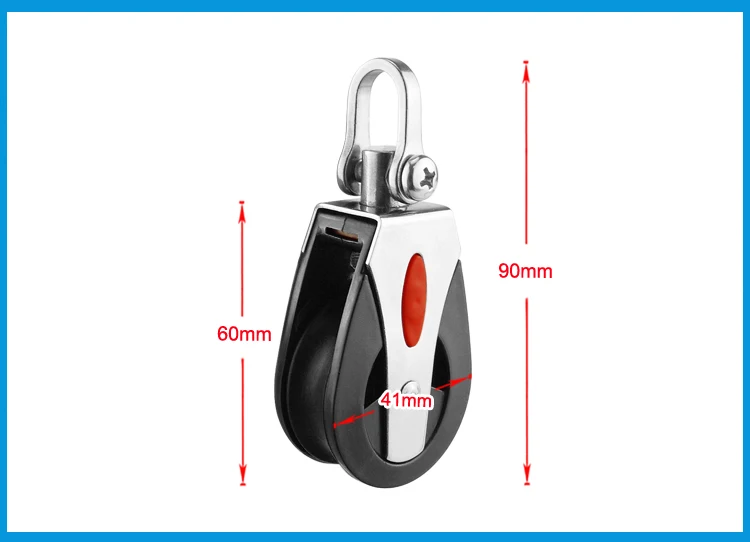 2 шт. 1500Lbs нагрузки шкив блок Универсальная головка один шкив поворотный парусник скольжения подшипник блок веревка бегун лодка аксессуары