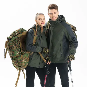 

Three-in-One Raincoat Jacket Deconstructable Waterproof Fleece-Lined Coat Autumn Coat Team Clothing