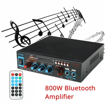 

New 800W Bluetooth HIFI Audio Power Amplifier 12/220V Home Theater Amplifiers Audio with Remote Control Support USB SD Card FM