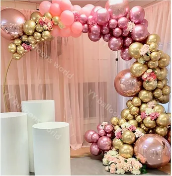 

Baby Shower DIY Pastel s 1 Arch Kit 4D Rose Chrome Gold Rose Ballon for Birthday Wedding Party Decor
