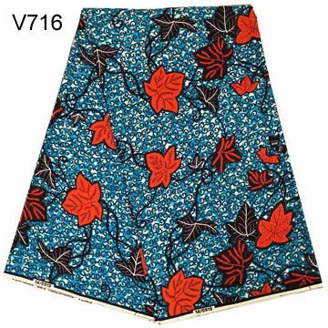 V716 Африканский стиль хорошее качество настоящий воск голландский парафин Анкара Набивная Ткань 6 ярдов хлопок швейный материал - Цвет: V716