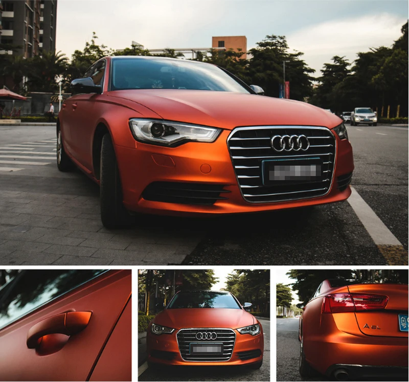 Orange Metallic Chrome Vinyl Film-1