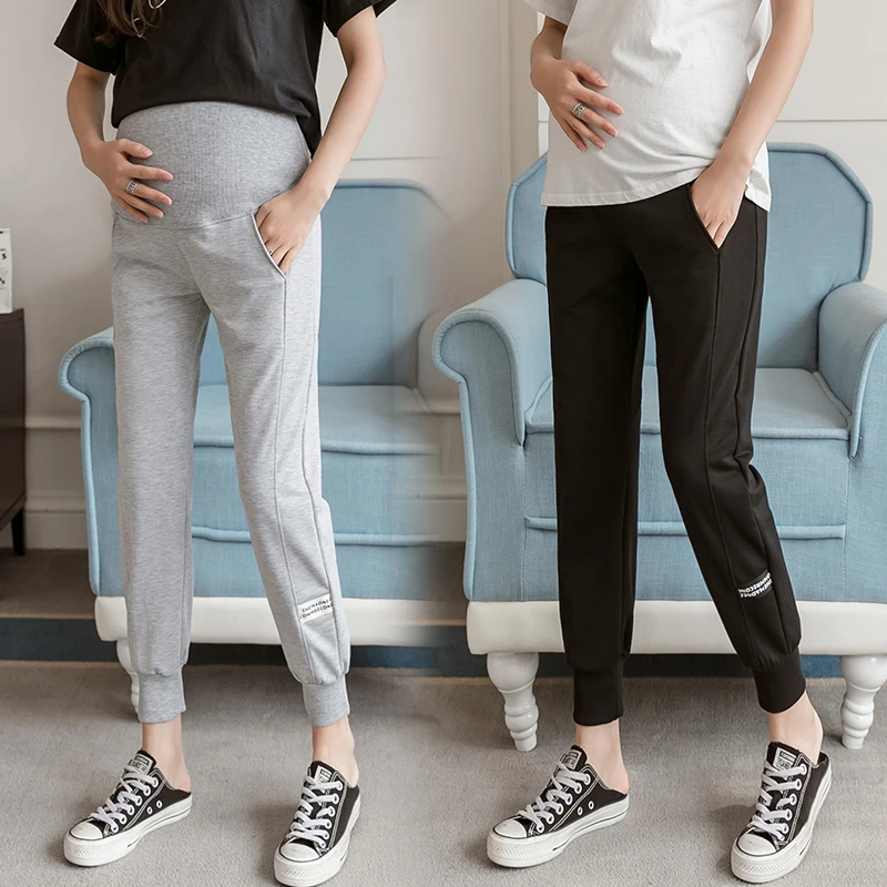 Pantalon de grossesse formel pour femme enceinte, vêtement de travail avec  poches, longueur cheville, élégant, noir, été, 2023 - AliExpress