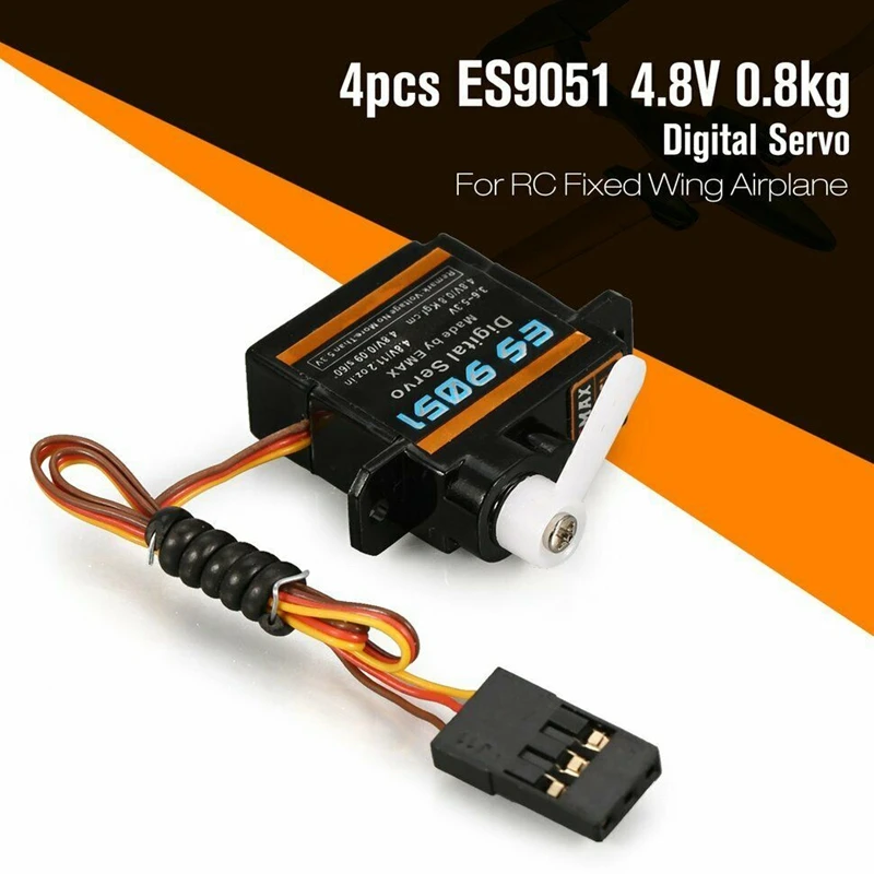 EMAX цифровой пластиковый сервопривод ES9051 4,8 V 0,8Kg для RC Самолет с неподвижным крылом
