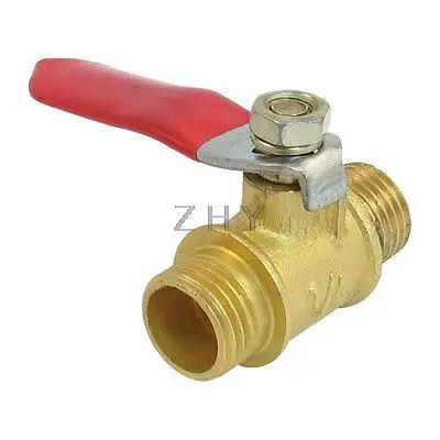 Мужской к мужской 1/" PT нарезной красный Рычаг Ручка латунный шаровой клапан