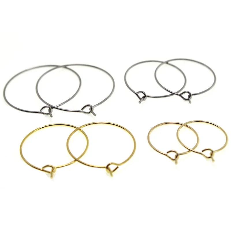 50PCS Charm Beading Hoop Loop Earring Ear Wire Big Circle For DIY Jewelry Making 