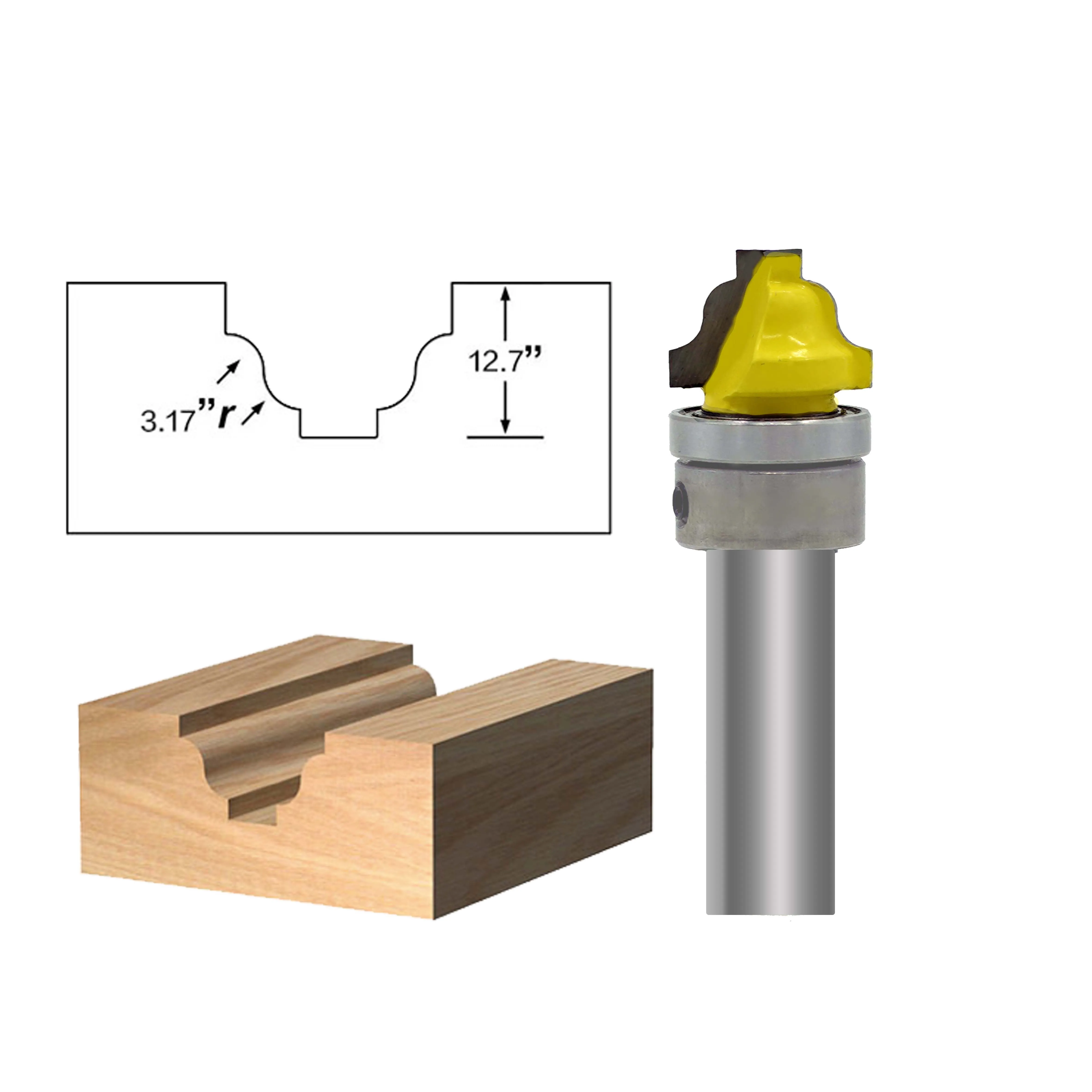 

1PC 1/2" Shank Faux Panel Roman Ogee Router Bit door knife Woodworking cutter - C3 Carbide mill Tippedholzbearbeitung werkzeuge