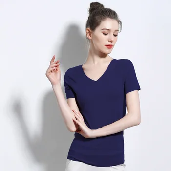 

2020 new seamless short sleeve women's slim bottoming shirt