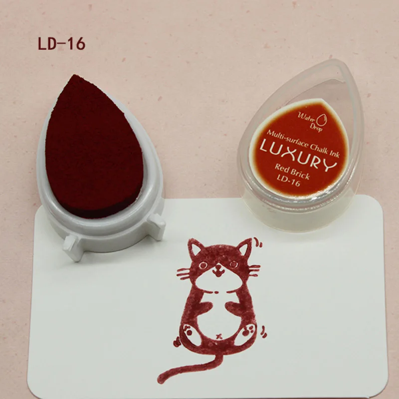 

Mini Water Droplets Shape Ink Pad Colorful Cartoon Stamp Ink Pad Set for DIY Art Craft S55