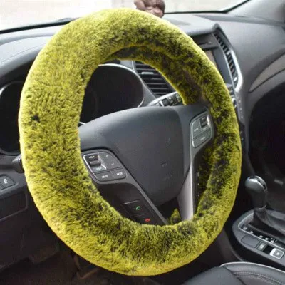 

Winter Super Soft Plush Car Steering Wheel Cover Universal,Warm Faux Fur Auto Handlebar on the Steering-Wheel Braid Beautiful