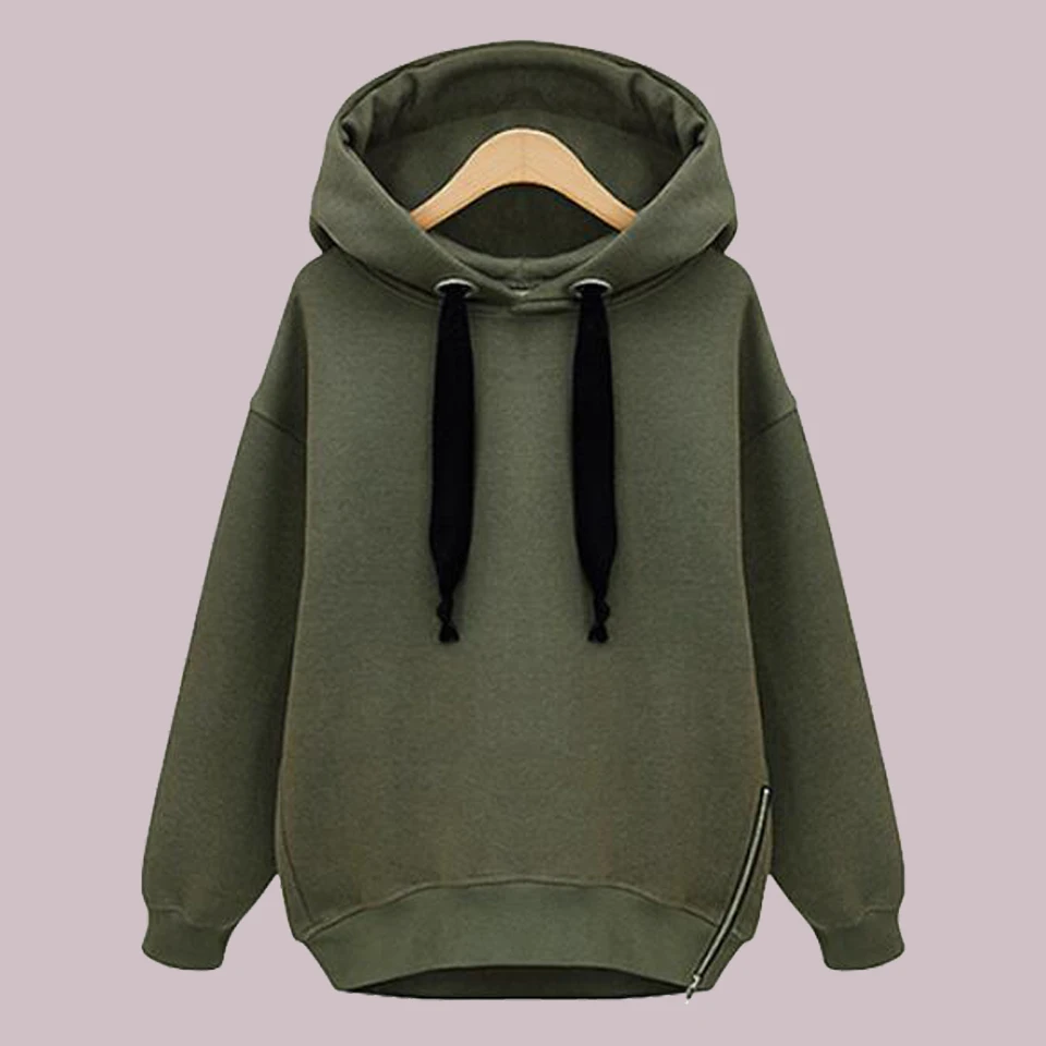 khaki green hoodie women's