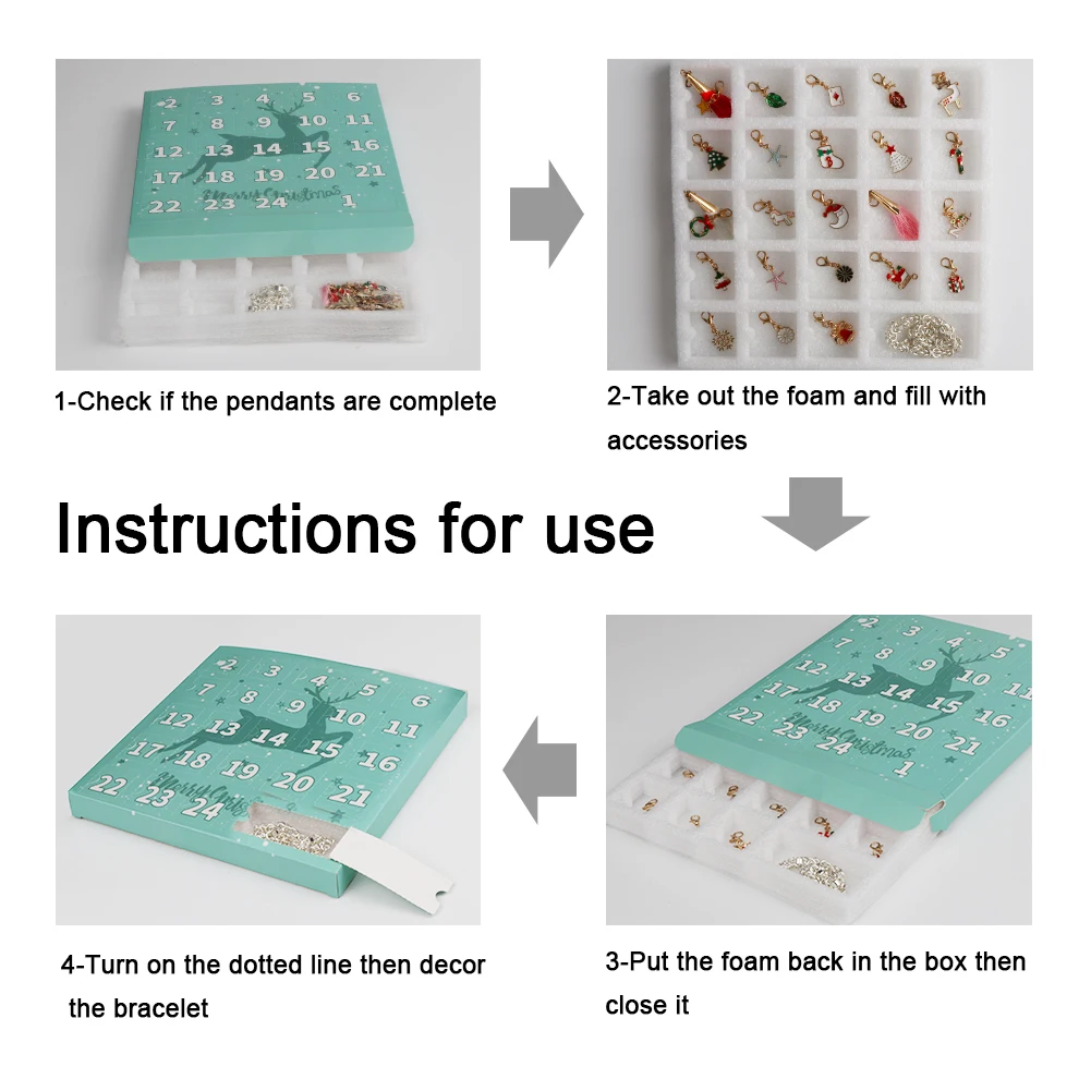 Рождественский подарок с изображением снеговика календари модным браслетом 24