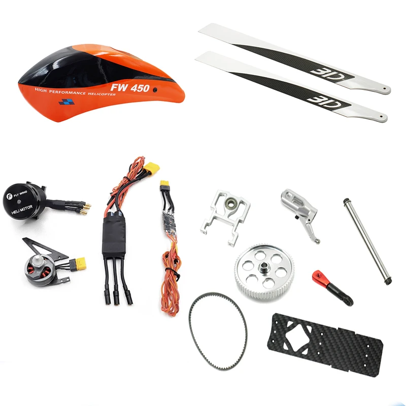 FLY WING FW450 Запчасти для радиоуправляемого вертолета капот двигателя пропеллер ESC
