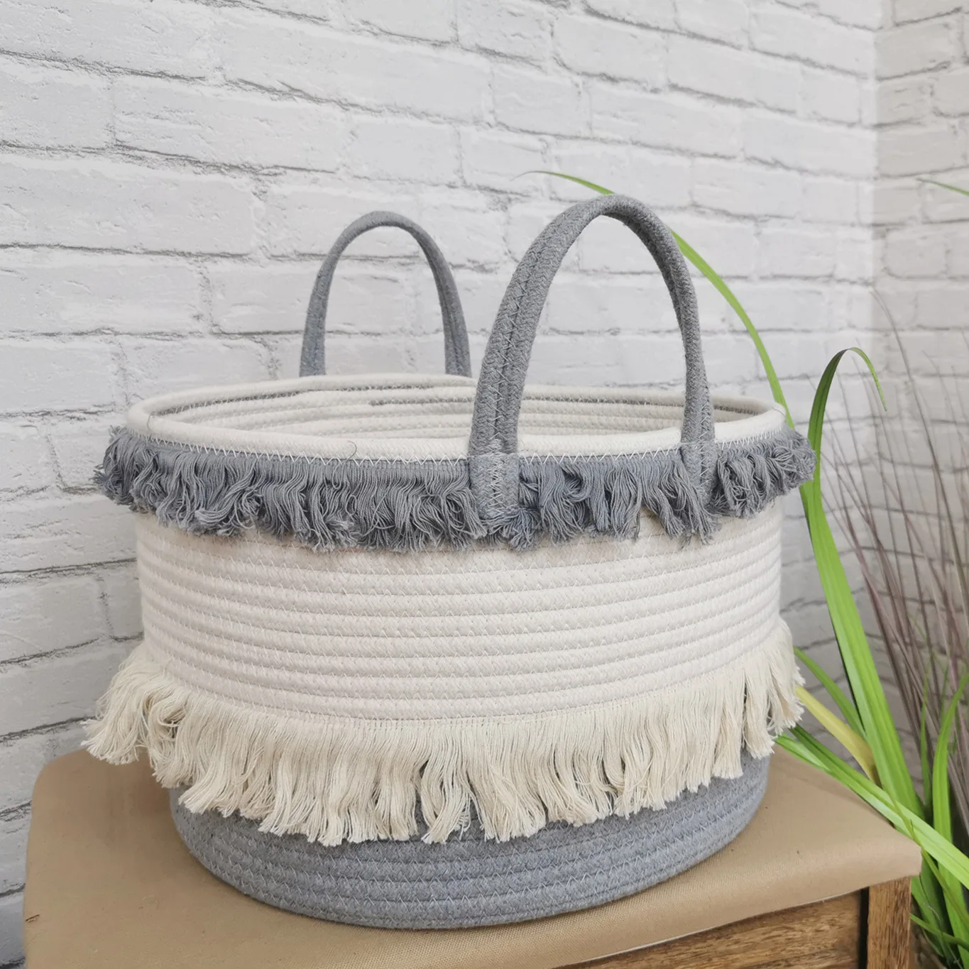 

A Simple and Practical Sundries Toy Storage Bucket Cotton Rope Venonat Decoration Storage Basket Laundry Round Storage Bin Bag