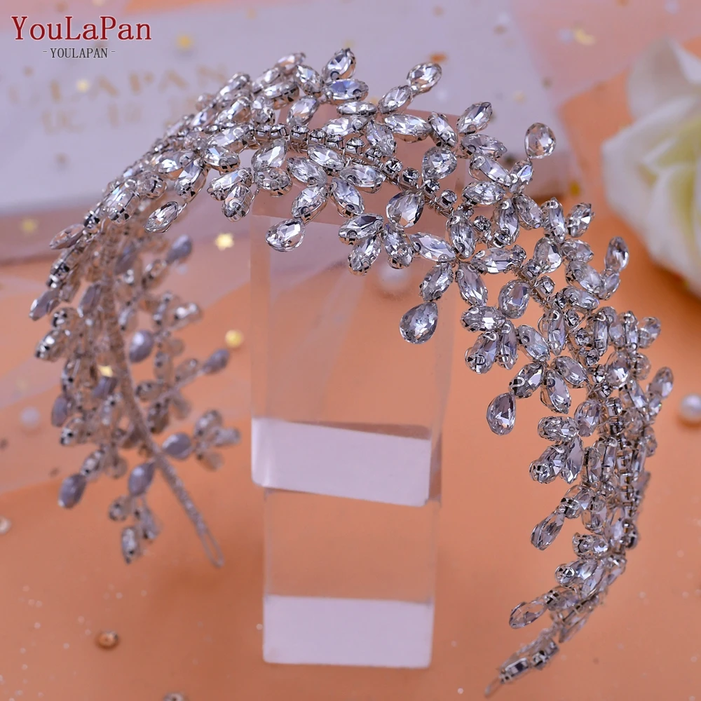 TOPQUEEN HP404 Bridal Headband Woman Hair Hoop Tiara and Crown Rhinestone Bohemia Hairbands Wedding  Hair Accessories Headdress