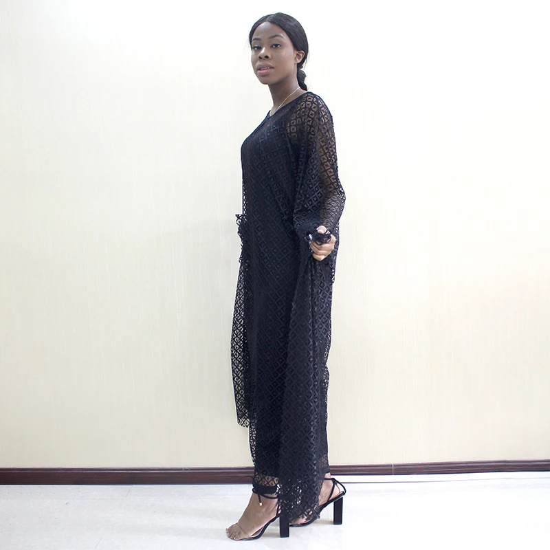 2019 Африканское платье Дашики женские двухслойные кружевные вечерние длинные платья