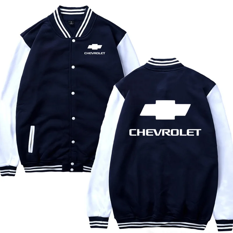 

Baseball Jacket Chevrolet Car Logo Print Casual Hip Hop Harajuku Sweatshirts Mens Baseball uniform Slim Fit Unisex Clothing