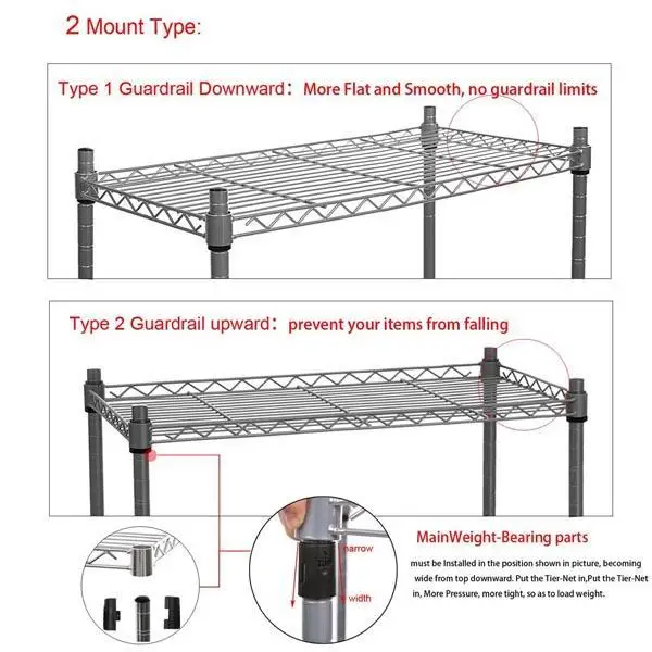 5 Tier Metal Organizer Opslag Plank Keuken Rack Ruimtebesparend Garderobe Decoratieve Planken Kast