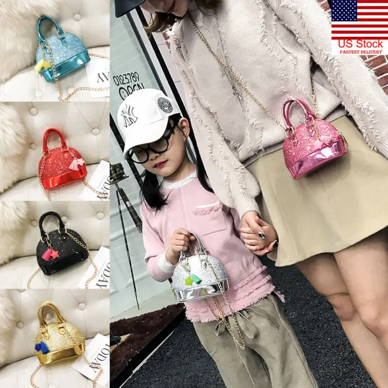 

New Summer Girls Sequined Shell Handbag Mini Messenger Bag Simple Style Handbag