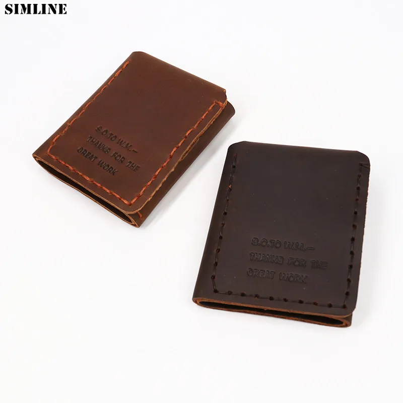 Cartera Triple De Piel Crazy Horse Para Hombre: Bloqueo RFID