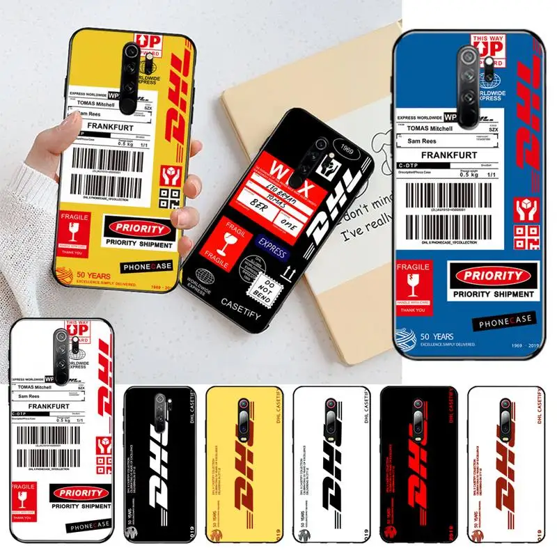DHL Express 50th Anniversary Edition Label Black TPU Soft Phone Case Cover for Redmi Note 8 8A 8T 7 6 6A 5 5A 4 4X 4A Go Pro | Мобильные