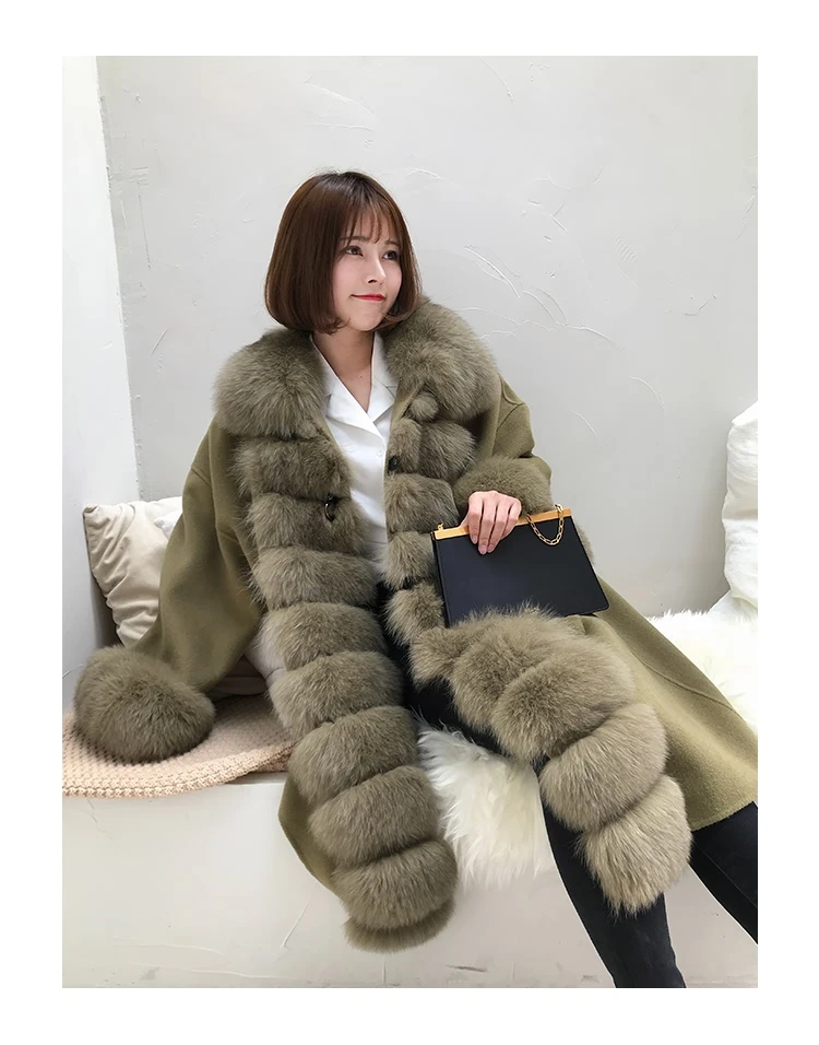 Hot Promotion High-end Fashion Modern Warm Cut Wind Stylish Wool Coat Female Windproof Thick Streetwear Christmas Cashmere Coat