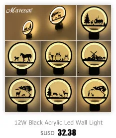 Светодиодный настенный светильник для кабинета, спальни 7-12 Вт, черный, белый, светильники, светильник