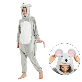 

Animal Mouse Pajamas Adult Lion Deer Unicorn Nightie Cosplay Pyjama Kigurumi Anime Costumes Pijama Flannel Women Mens Sleepwear