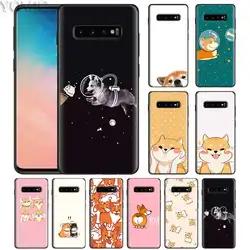 Милый корги собака черный чехол для samsung Galaxy S10 5G S10e S9 S8 S7 Note 10 + Plus 9 8 силиконовый чехол для телефона