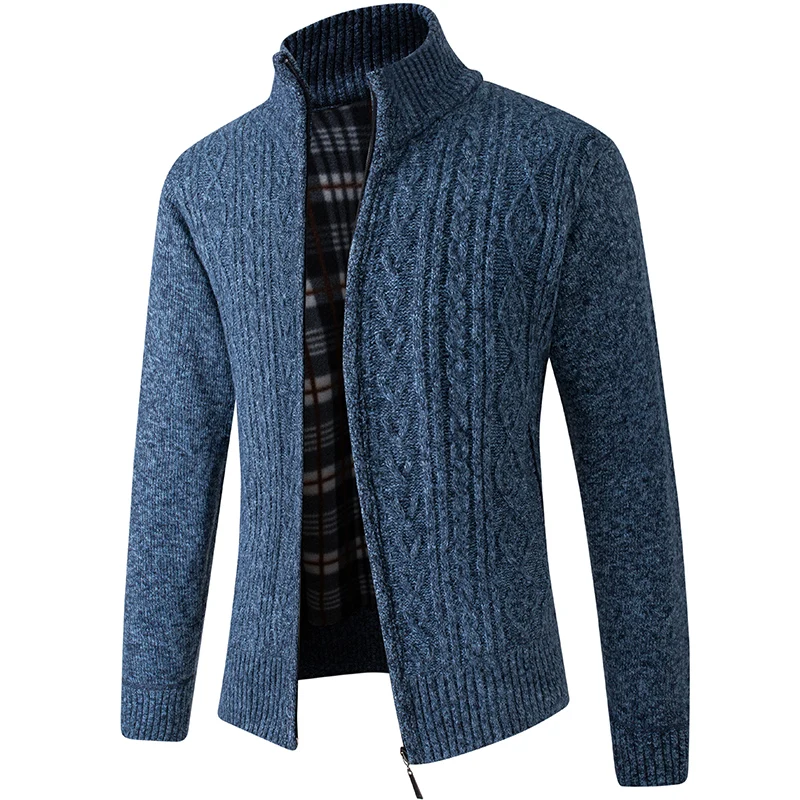 2021 New Men's Sweaters Autumn Winter Warm Cashmere Wool Zipper