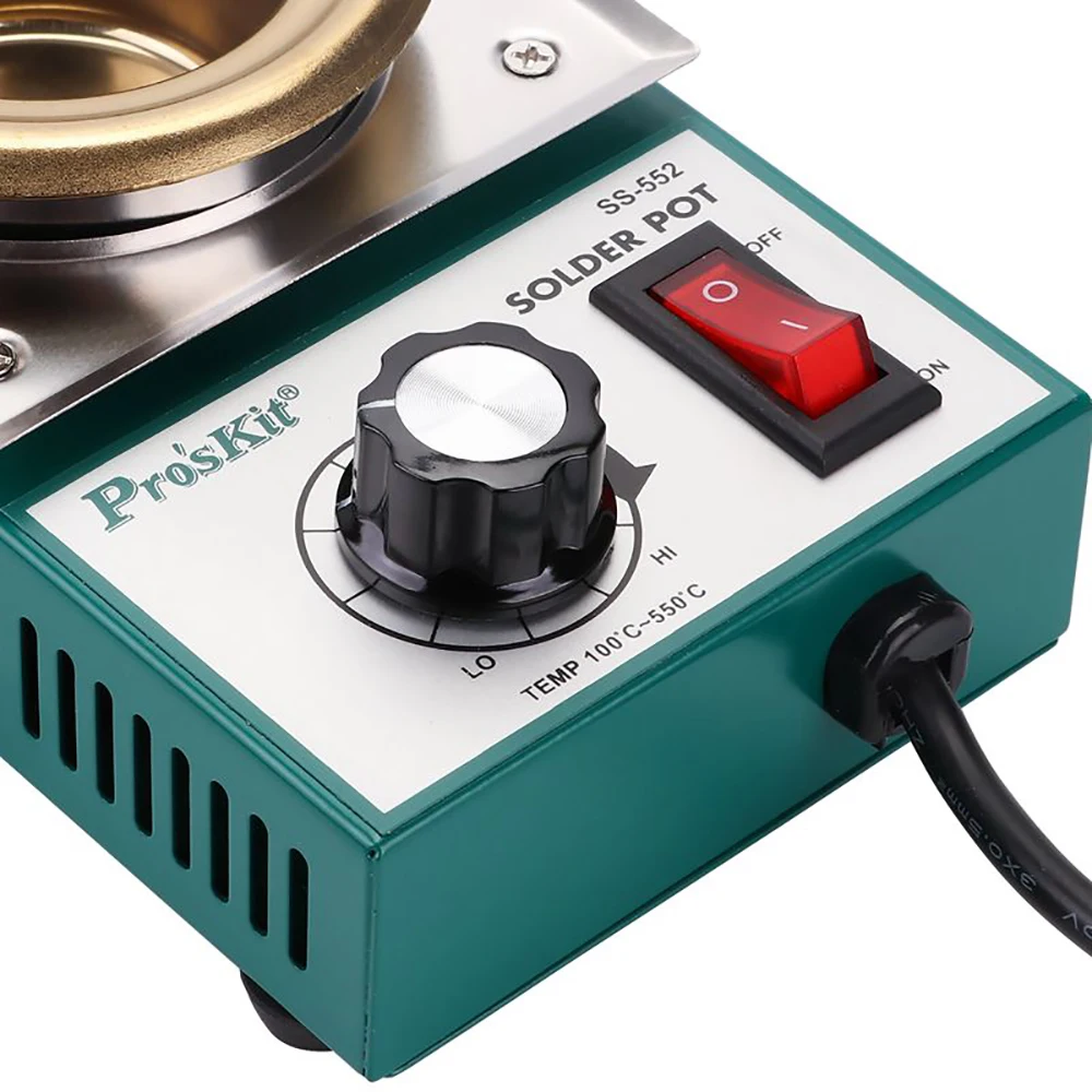 Pro'skit SS-552H 220V 200W stainless steel welding pot melting tin 0.5kg round tin furnace welding bath temperature 100?-550?