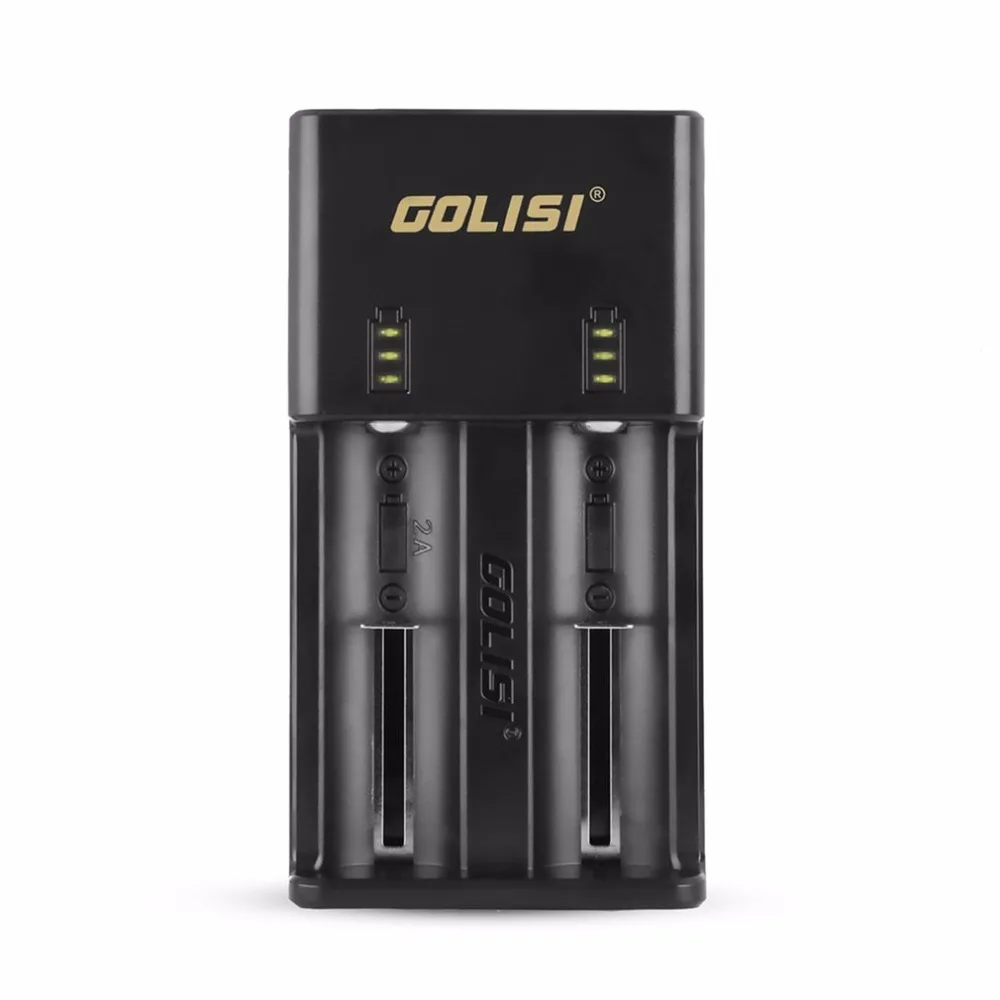 GOLISI O2 2 слота 2A смарт-зарядное устройство Быстрая зарядка для литий-ионных аккумуляторов 18650 26650 AA AAA Ni-MH NI-CD