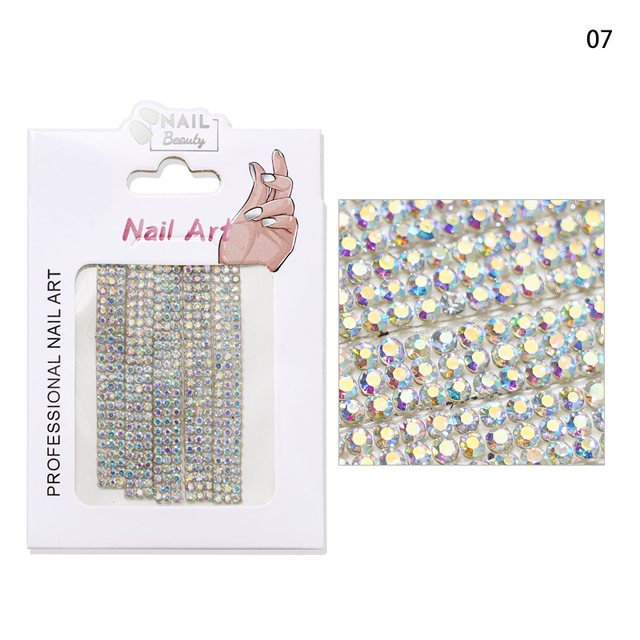 Luxurious Nail Crystal Chains NICE French Wide Lines AB Arbitrary Cut Charms Rhinestones Glass Belt Nail Art Gemchain 3D