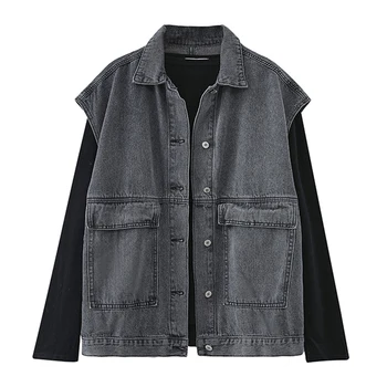 

5XL Plus Size Men Vests 2020 Spring And Autumn New Loose Men's Vest Denim Coats