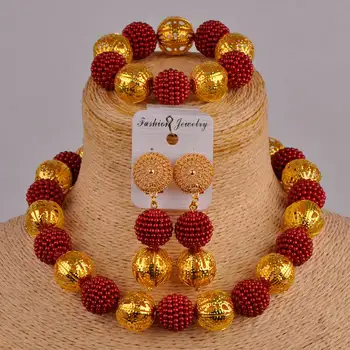 

wine jewelry set European and American African beads simulated pearl necklace wedding party set jewelry FZZ44