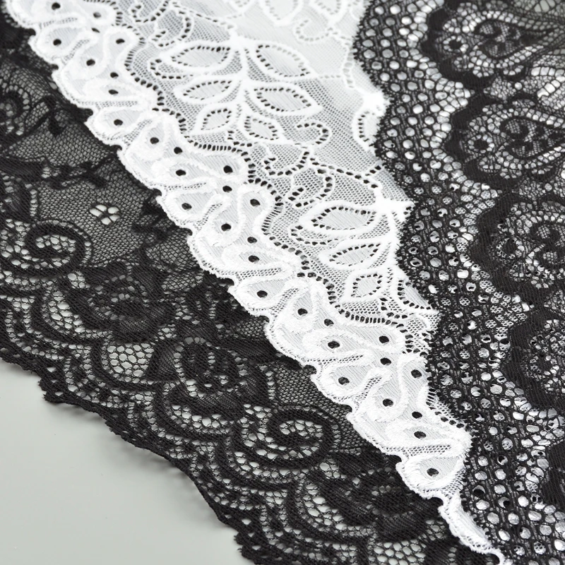 

1m Elastic Lace Accessories Black/White Soft Mesh DIY Handmade Ornaments Clothes skirt Hem Decorative Materials