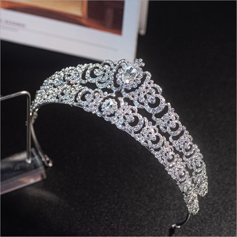 

HG11662 New korean bridal headpiece alloy two layers rhinestone wedding hairpiece palace princess tiara crown for bride