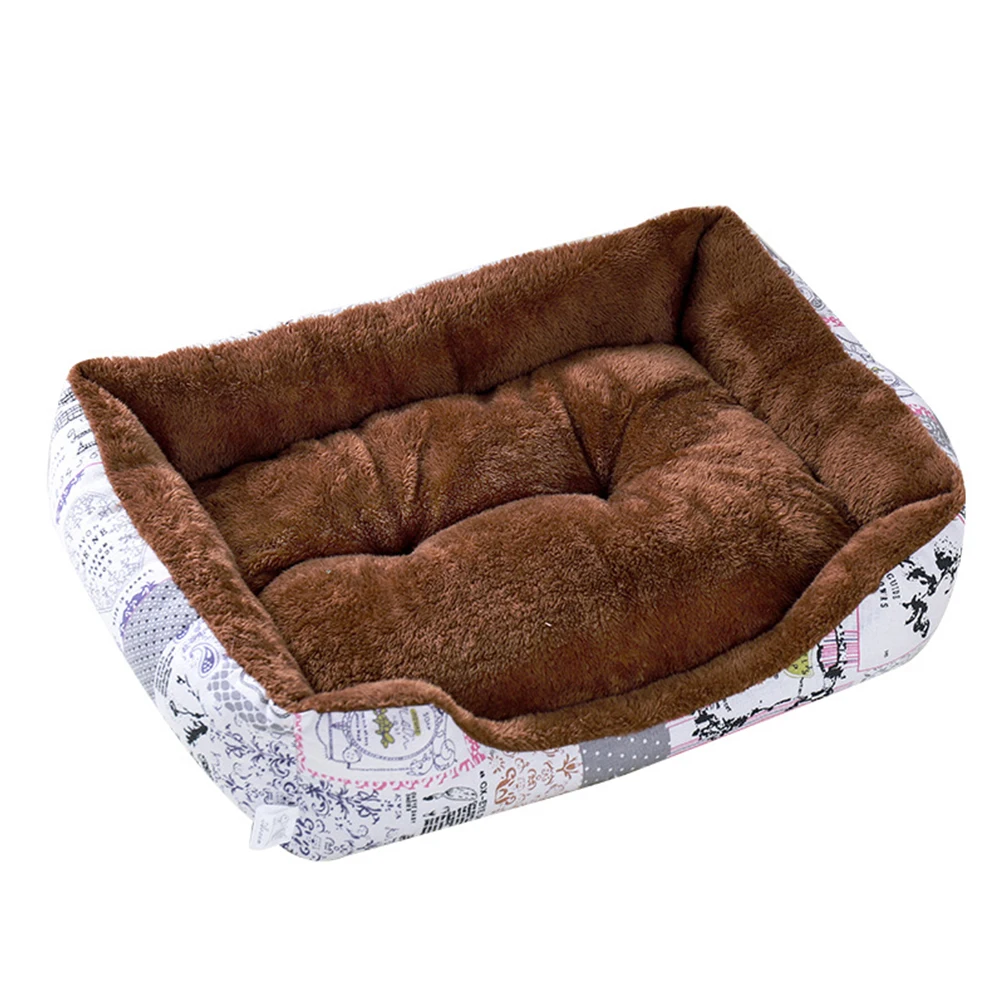 Small And Medium Dog Kennels Dog Beds For Medium Dogs Winter Warm Square Dog Mat Pet Dog Cat Puppy Cotton Nest - Цвет: G