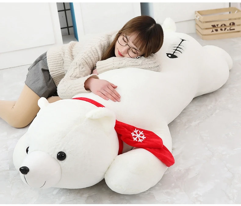 jumbo fat bear plush doll hot soft animal polar bear toy hugging sleeping pillow for children gift decoration 63inch 160cm DY50789 (14)