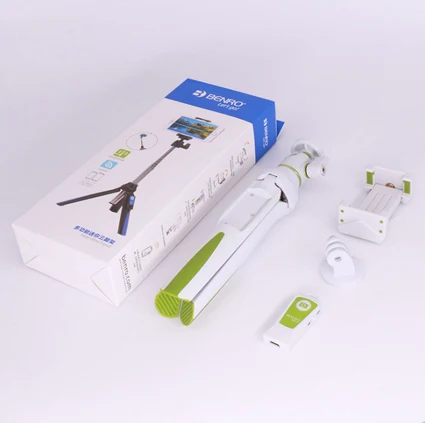 Белый BENRO 3 в 1 Bluetooth селфи палка переносной штатив монопод Автопортрет для iPhone X huawei P20 Pro samsung Gopro 6 5 4 - Цвет: Белый