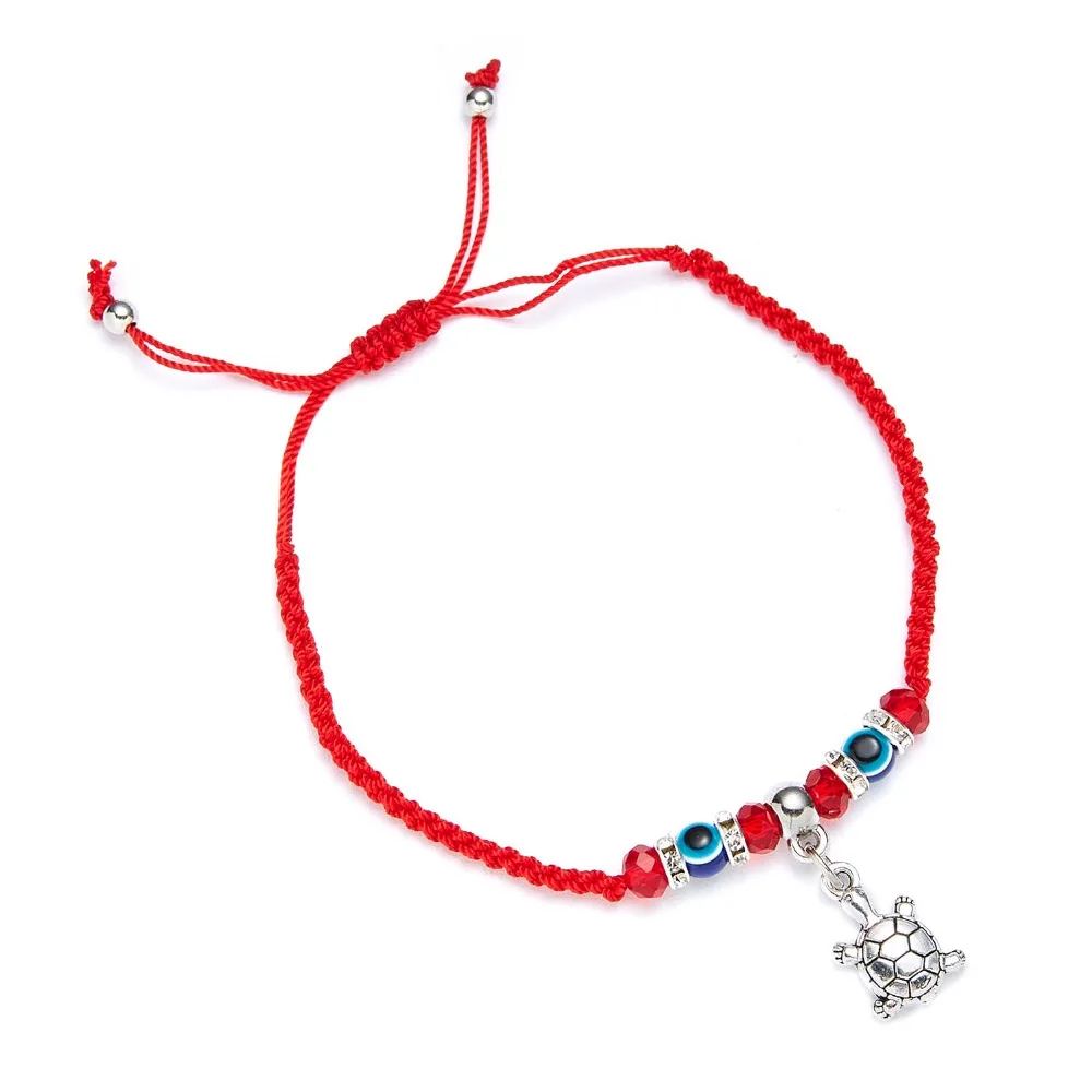 9 стилей плетеная красная нить на удачу Хамса браслет с подвесками на руку синий бисер, от сглаза браслет мода дружбы ювелирные изделия для женщин мужчин
