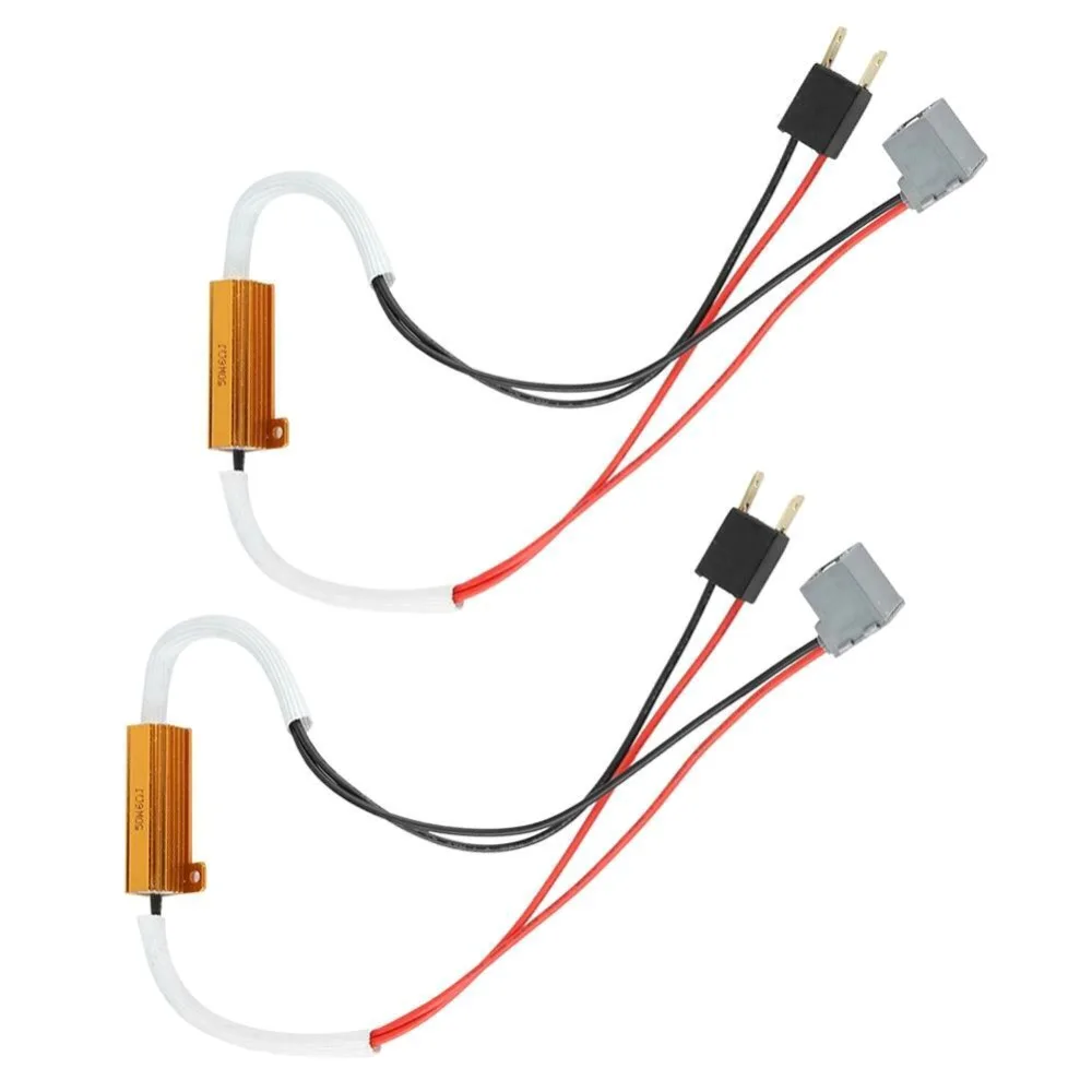 2 шт. 12 В H7 светодиодный декодер адаптер анти Hyper Blink Flash Error Free Canbus фары декодеры анти мерцающий резистор Canceller 50 Вт