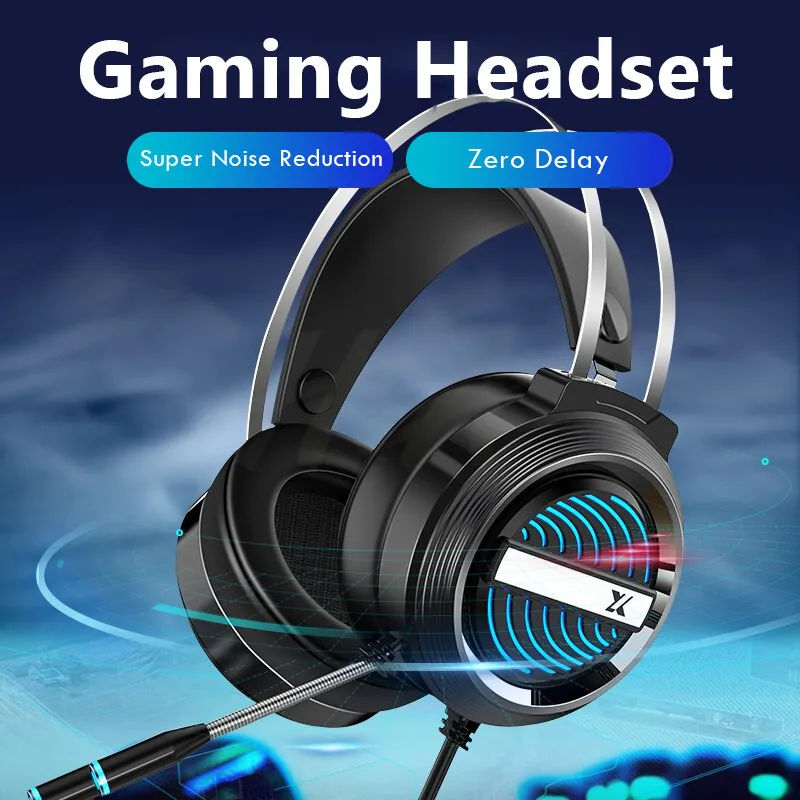 7 1 Stereo Gaming Headsets Wired Over Head Gamer Headphone With Microphone Volume Control Game Earphones For PC Laptop Xbox