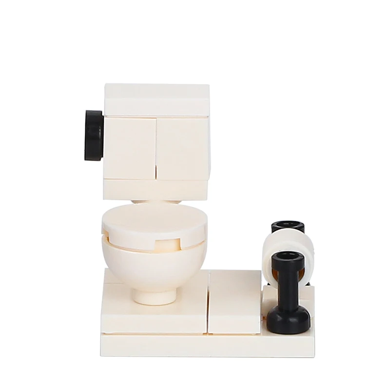 MOOXI Stadt Badezimmer Toilette 16 Stücke MOC Ziegel Street View Möbel Modell Action Figure Teil Bausteine Kinder Spielzeug Geschenk MOC0036 – Detail 2