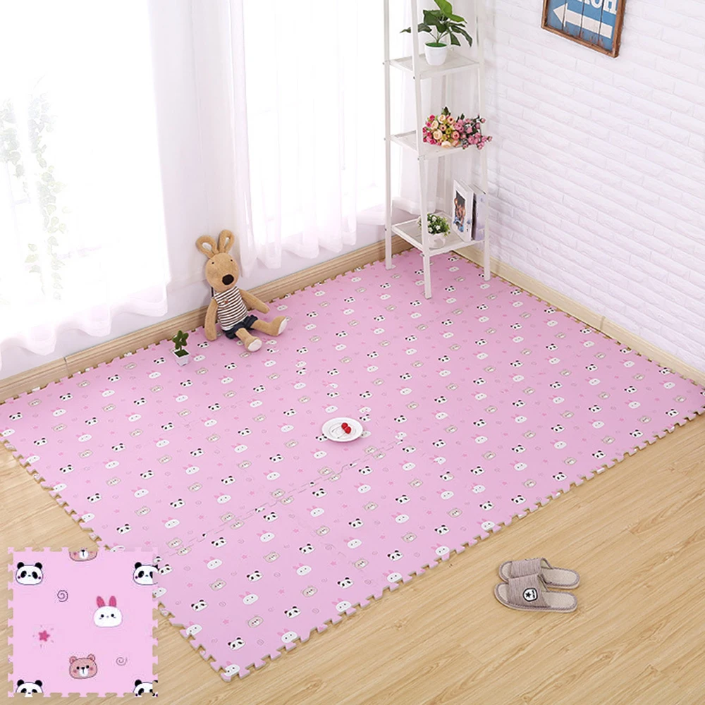 8 шт. детский коврик-пазл из пены Eva для детей, блокирующая плитка для упражнений, напольный ковер, развивающий коврик для детской комнаты, коврик для ползания - Цвет: Pink